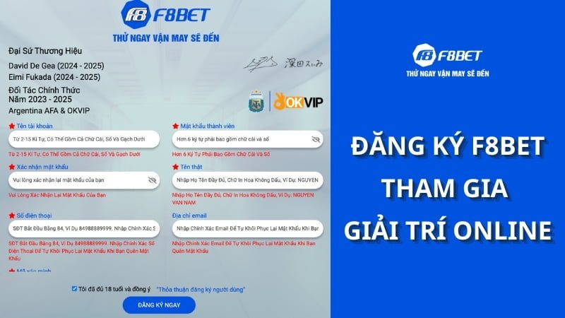 Đăng ký F8BET – Khởi đầu trải nghiệm thế giới cá cược số 1